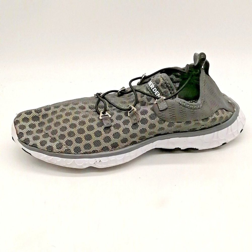 Moerdeng Womens Water Shoe Gray/Black Mesh Bungee Front Cushion Flat Heel EUR 39